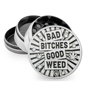 Bad Bitches Good Weed Metallgrinder - 4-deler