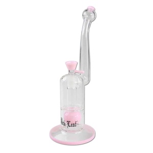 Black Leaf Pink Bubbler Percolator Glassbong - 30cm