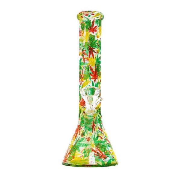 420 Rasta Leaves Glassbong - 26 cm