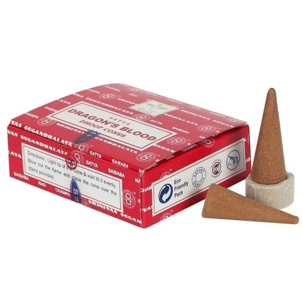 Satya Dragon's Blood Dhoop Cone Røkelse - 12 stk