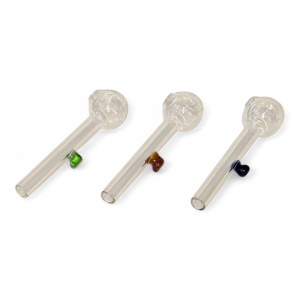 Glass Oilpipe m. Rollstop - 10cm