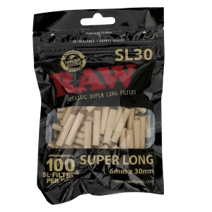 RAW BLACK SuperLong-Filters 6x30mm - 100 stk