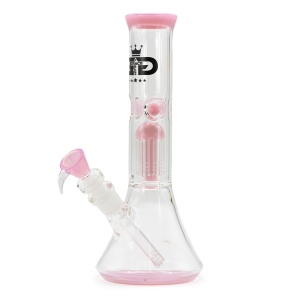 Grace Glass Pink Tree-Arm Percolator Beaker Glassbong - 28cm
