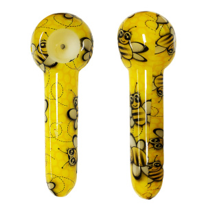 Urban Crew Yellow Bee Glasspipe - 13cm