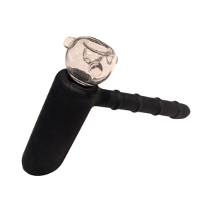 Hammer Bubbler Silikonpipe m. Glassbrønn - 18cm