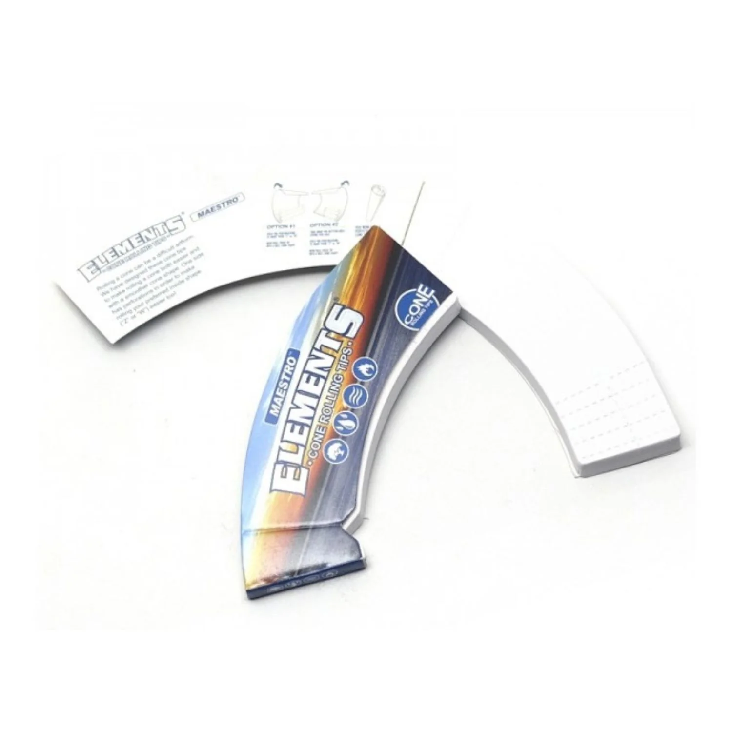 Elements Cone Tips Maestro med perforerte filter tips i fargerik og hvit emballasje