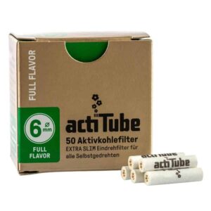 actiTube GOLD Extra Slim Active Coal Filter 6MM – 50 stk.