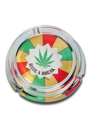 Black Leaf Have A Break XL askebeger med cannabisblad og rød, grønn og gul dekor