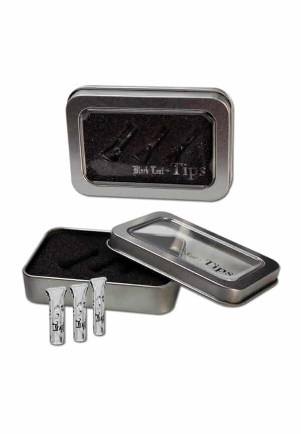 Black Leaf Glass Filter Tips – 3 stk.