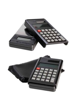 BLscale Calculator Digitalvekt, kalkulatorformet digitalvekt med display, tastatur og svart etui