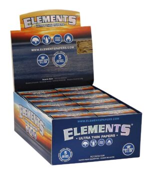 Elements Rolls King Size Slim eske med ultratynne rullepapirruller, 5 meter per rull