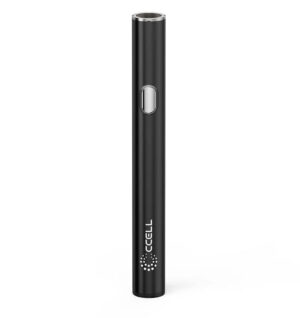 CCELL M4 B Pro 510-batteri i svart, med avlangt design, knapp og CCELL-logo
