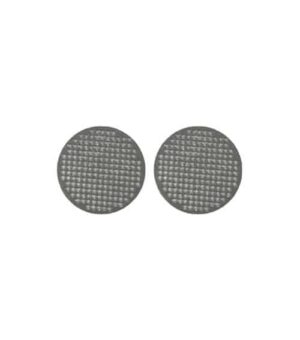 Flowermate V5/NANO mouthpiece screens, to runde metallfilter i nærbilde