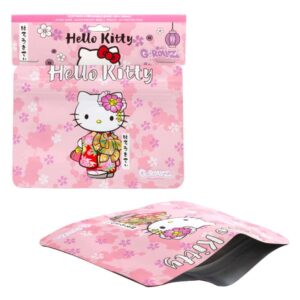 G-Rollz Hello Kitty Smellproof Bags, rosa poser med Hello Kitty-motiv og lukket emballasje