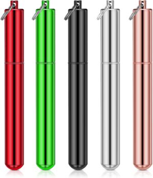 Aluminium Joint Tube m. nøkkelring i rød, grønn, svart, sølv og roségull