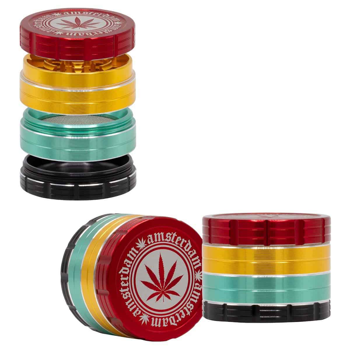 Grace Glass Metallgrinder Rasta – 4-deler
