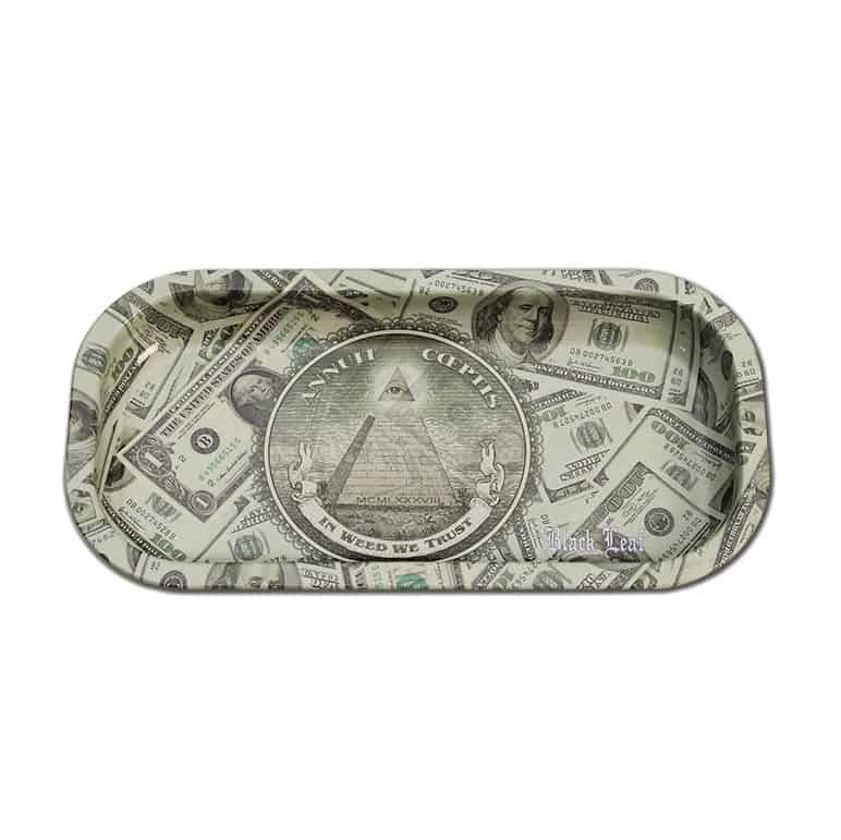 Black Leaf In Weed We Trust Dollar Mini Mekkebrett