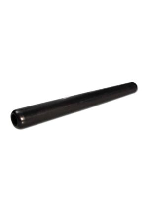 Keramisk chillum i svart, enkelt og langt rør med blank overflate