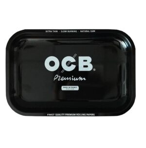 OCB BLACK Mekkebrett, svart brett med opphøyde kanter og OCB Premium-logo