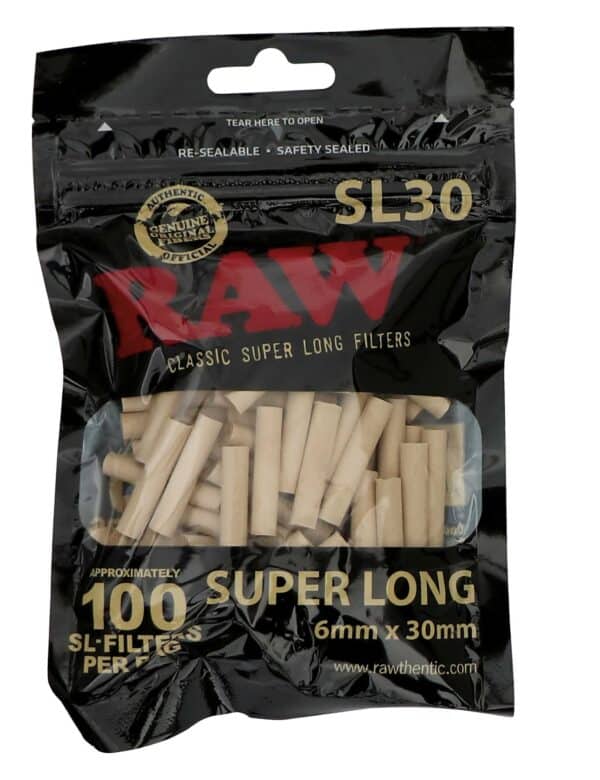 RAW BLACK SuperLong-Filters 6x30mm – 100 stk