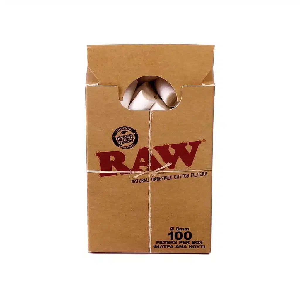 RAW Cotton Filters 8mm Regular – 100 stk