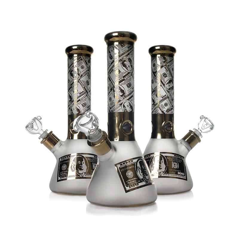 US Dollar Frosted Glassbong – 32cm