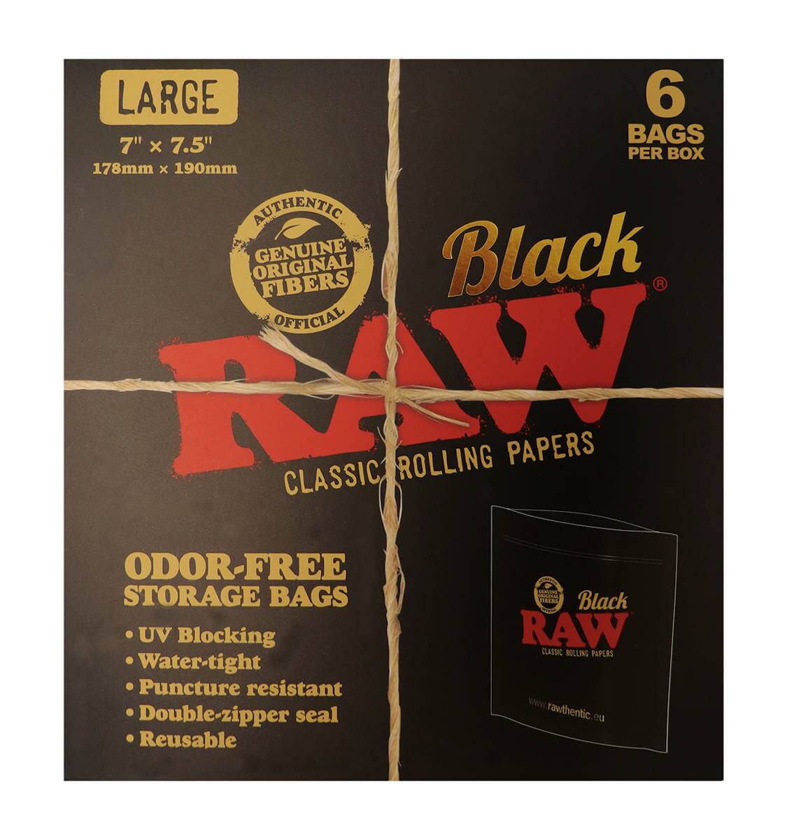 RAW Sack Smellproof Bag Large – 6 stk - Bilde 2